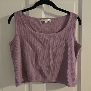 St. John Vintage Designer Women's Knit Lavender Purple Crop Tank Top Medium